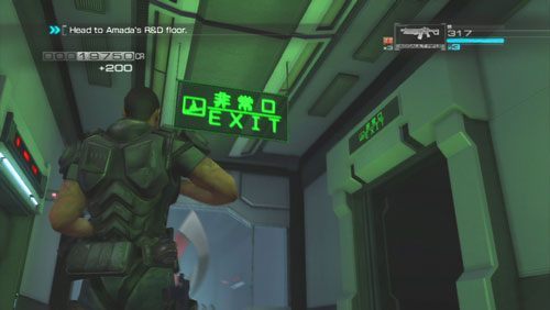 [3] Po przygodzie z toaletą pokonamy kilka pięter schodami i trafimy do korytarza usłanego wrogami - Rozdział 5 | Bonusy (Secur-Com) Binary Domain - Binary Domain - poradnik do gry