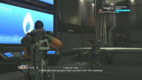 [5] Przy pierwszym terminalu, który będziemy przeszukiwać znajdują się dwa niemal okrągłe stoły - Rozdział 5 | Bonusy (Secur-Com) Binary Domain - Binary Domain - poradnik do gry