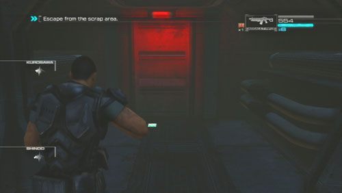 Przechodząc dalej korytarzami odpieramy pierwszą mniejszą zasadzkę a potem drugą trochę większą - Rozdział 5 | Bonusy (Secur-Com) Binary Domain - Binary Domain - poradnik do gry