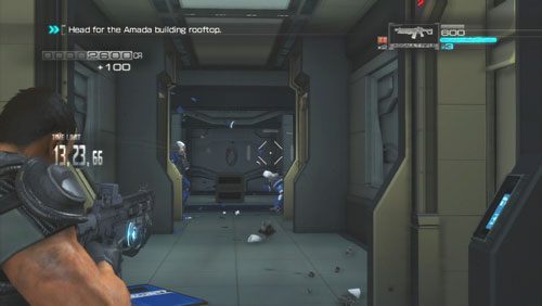 [8] Po dołączeniu do dawno zgubionej ekipy Rust Crew czyścimy szeroki a potem wąski korytarz z przeciwników - Rozdział 5 | Bonusy (Secur-Com) Binary Domain - Binary Domain - poradnik do gry