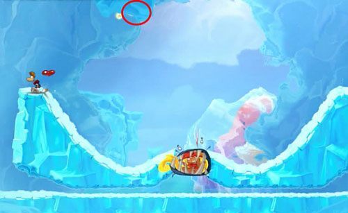 Po uwolnieniu nimfy uzyskasz moc zmiany rozmiaru - Polarny pościg (300 L, 1:50) | Kraina Smakoszy | Rayman Origins - Rayman Origins - poradnik do gry