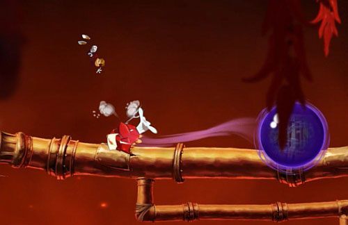 1 - Pieruńsko gorące (300 L, 2:40); Naprawa szczeliny (175 L) | Kraina Smakoszy - Rayman Origins - poradnik do gry