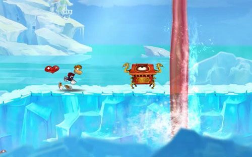 1 - Celuj w Węgorza (300 L); Raz na wodzie, raz pod wodą | Kraina Smakoszy - Rayman Origins - poradnik do gry