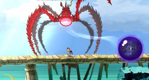 1 - Przeklęta płetwa (300 L, 2:20); Złe bańki i nie tylko (175 L) | Morze Szczęśliwości - Rayman Origins - poradnik do gry