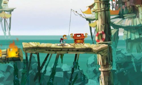 1 - Ogień zwalczaj wodą (300 L); Piracki skarb | Morze Szczęśliwości - Rayman Origins - poradnik do gry