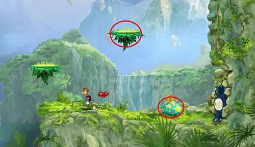 Po przejściu przez drzwi rozpoczniesz kolejny pościg za uwięzioną nimfą - Wędrówka przez góry (300 L, 1:25) | Mistyczny Szczyt | Rayman Origins - Rayman Origins - poradnik do gry