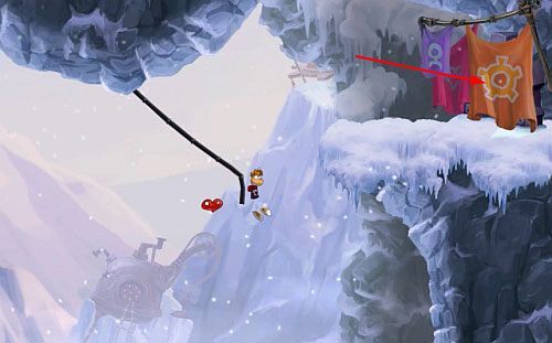 Idąc dalej w prawo miniesz LK i 14 L - Ale w koło są Golemy (300); Świątynia Cwanych Skrzyń; Humorzaste Chmury | Mistyczny Szczyt - Rayman Origins - poradnik do gry