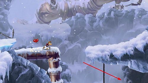 Wydostań się z powrotem na górę i kontynuuj podróż na szczyt - Ale w koło są Golemy (300); Świątynia Cwanych Skrzyń; Humorzaste Chmury | Mistyczny Szczyt - Rayman Origins - poradnik do gry