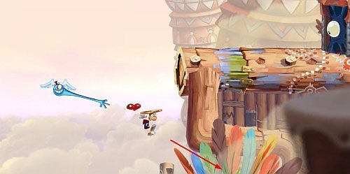 Za drzwiami korzystając z potworów zbierz LK oraz L - Oczy węża (300 L, 3:00) | Ględzoce Groty | Rayman Origins - Rayman Origins - poradnik do gry