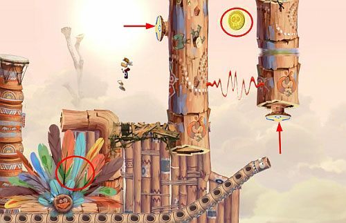 Następnie zbierz LK, L oraz 2 S - Oczy węża (300 L, 3:00) | Ględzoce Groty | Rayman Origins - Rayman Origins - poradnik do gry