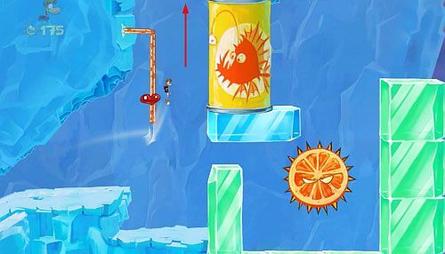 Niszcz lód w którym są uwięzione L - Kapryśny owoc (300 L, 2:00) | Słodkie Jeziora | Rayman Origins - Rayman Origins - poradnik do gry