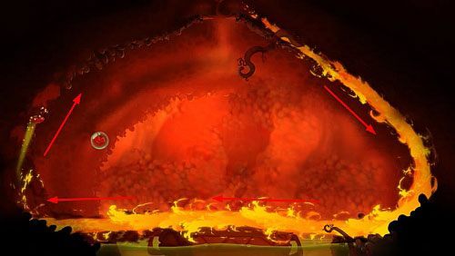 Teraz ogień zacznie przemieszczać w drugą stronę, także wbiegnij na prawą ścianę - Pani Zgaga (100 L); Wędkarstwo podlodowe | Słodkie Jeziora | Rayman Origins - Rayman Origins - poradnik do gry