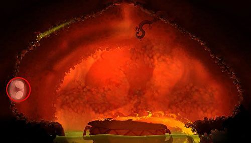 Teraz ogień zacznie wlewać się po obu ścianach, więc zostań na środku, skąd będziesz przeskakiwać nad ogniem - Pani Zgaga (100 L); Wędkarstwo podlodowe | Słodkie Jeziora | Rayman Origins - Rayman Origins - poradnik do gry