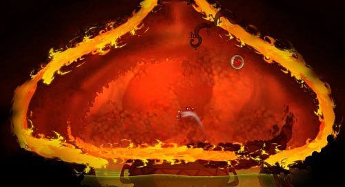 Po czterech skokach nad ogniem pojawi się czwarty bąbel - Pani Zgaga (100 L); Wędkarstwo podlodowe | Słodkie Jeziora | Rayman Origins - Rayman Origins - poradnik do gry