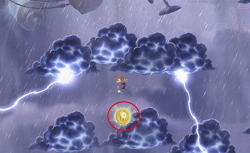 Za drzwiami z okiem, nad przepaścią zbierz S - Na szczycie Starego Gejzera (300 L, 1:30) | Humorzaste Chmury | Rayman Origins - Rayman Origins - poradnik do gry