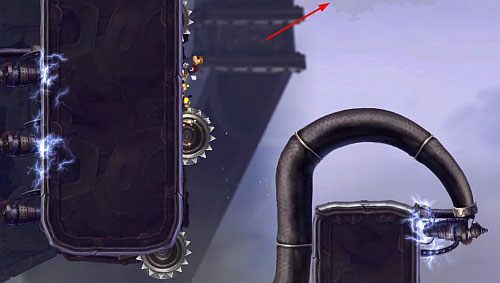 Następnie biegnąc na kole przesuwajcie się pomiędzy chmurami i błyskawicami - Na szczycie Starego Gejzera (300 L, 1:30) | Humorzaste Chmury | Rayman Origins - Rayman Origins - poradnik do gry