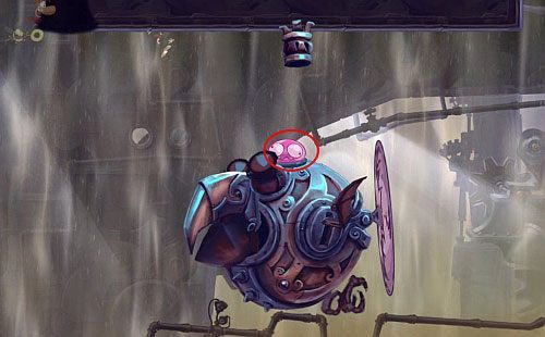 Po zniszczeniu bossa pojawi się platforma, która zabierze Cię w bezpieczne miejsce - Odkrycie; Wynoś się! | Humorzaste Chmury | Rayman Origins - Rayman Origins - poradnik do gry