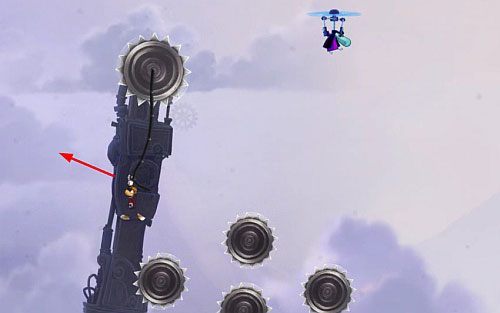 W końcu uda Ci się dotrzeć do drzwi z okiem - Odkrycie; Wynoś się! | Humorzaste Chmury | Rayman Origins - Rayman Origins - poradnik do gry