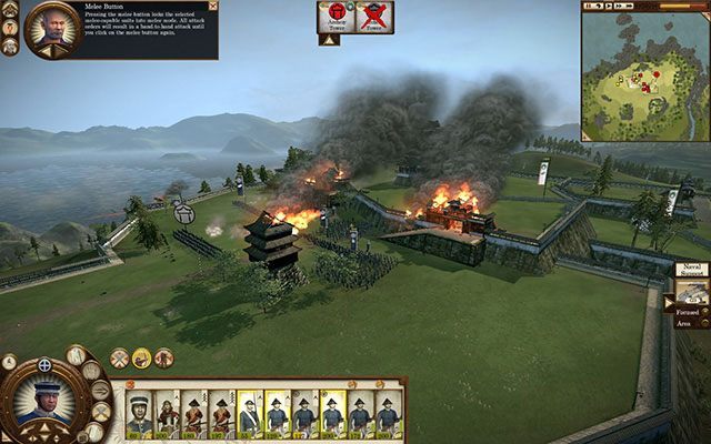 Wieża strzelnicza zniszczona, dwie bramy płoną - wkrótce twierdza będzie nasza - Oblężenia | Bitwa na lądzie | SHOGUN 2 - Zmierzch Samurajów - Total War: SHOGUN 2 - Zmierzch Samurajów - poradnik do gry