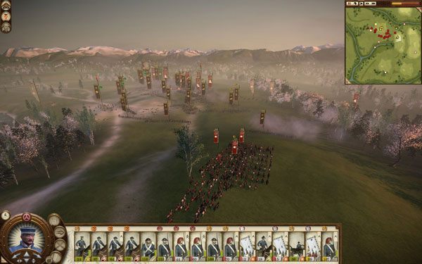 Na pierwszym planie nasza kawaleria - za chwilę wbije się w plecy wrogiej formacji - Armia nowoczesna - Kawaleria | Bitwa na lądzie | SHOGUN 2 - Zmierzch Samurajów - Total War: SHOGUN 2 - Zmierzch Samurajów - poradnik do gry