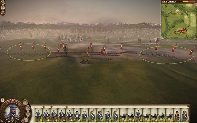 Wówczas po rozpoczęciu bitwy natychmiast uruchamiamy armaty a piechotę, ustawiając w szeroką linię, wysyłamy do ataku - Armia nowoczesna - Piechota | Bitwa na lądzie | SHOGUN 2 - Zmierzch Samurajów - Total War: SHOGUN 2 - Zmierzch Samurajów - poradnik do gry