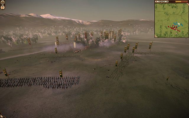 Na pierwszym planie Ki z łukami - na prawo od nich Kachi z łukami. - Armia klasyczna | Bitwa na lądzie | SHOGUN 2 - Zmierzch Samurajów - Total War: SHOGUN 2 - Zmierzch Samurajów - poradnik do gry