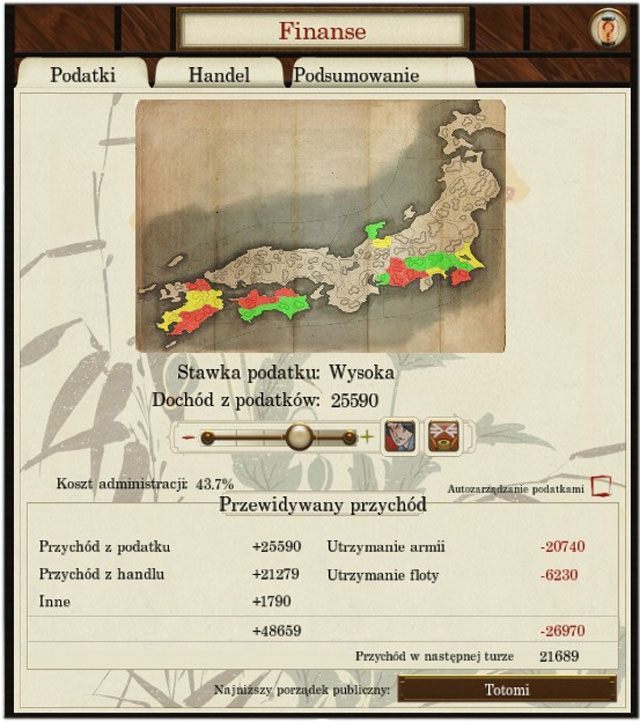 Przychód wzrósł o kilka tysięcy ale jakim kosztem - Finanse | Mechanizmy rozgrywki | SHOGUN 2 - Zmierzch Samurajów - Total War: SHOGUN 2 - Zmierzch Samurajów - poradnik do gry
