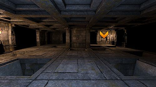 Każdy z przycisków zamyka jedną zapadnię, dając ja kilka sekund dostęp do kolejnego przycisku, który z kolei zamyka następną zapadnię i tak dalej - Poziom 6 - Trapped (W Potrzasku) | Opis przejścia | Dragon Age II Dziedzictwo - Legend of Grimrock - poradnik do gry