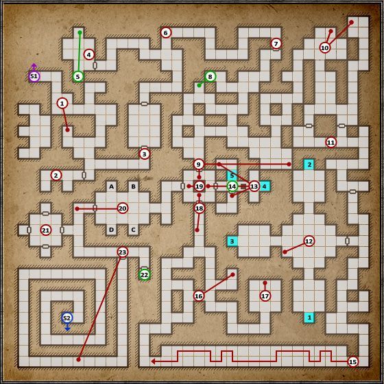 Świątynia Goromorga składa się z dwóch poziomów - Poziom 9 - Goromorg Temple I (Świątynia Goromorga I) | Opis przejścia - Legend of Grimrock - poradnik do gry