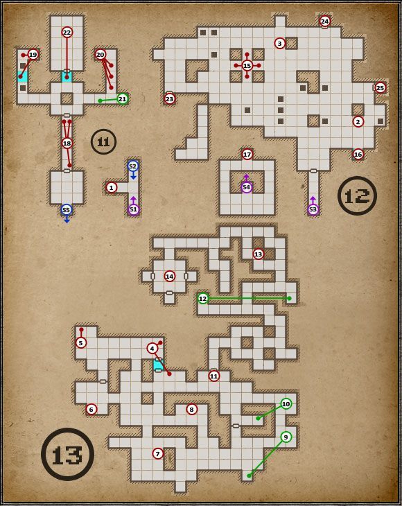 W przypadku ostatnich trzech poziomów Grimrocka pozwoliłem sobie na połączenie ich w jedną całość - Poziomy 11-13: The Tomb (Grobowiec), The Prison (Więzienie), The Cementery (Cmentarzysko) | Opis przejścia - Legend of Grimrock - poradnik do gry