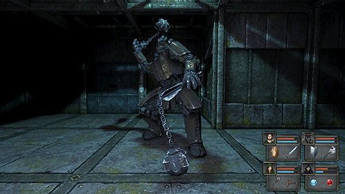 Gdy zbliżysz się co filarów w punkcie (15) zostaniesz zaatakowany przez nowy typ przeciwnika, a mianowicie czterech Strażników - Poziomy 11-13: The Tomb (Grobowiec), The Prison (Więzienie), The Cementery (Cmentarzysko) | Opis przejścia - Legend of Grimrock - poradnik do gry