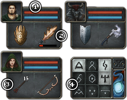 Najważniejszym elementem interfejsu jest są widoczne w prawym-dolnym rogu ekranu panele postaci - Podstawowe elementy interfejsu | Interfejs Użytkownika - Legend of Grimrock - poradnik do gry