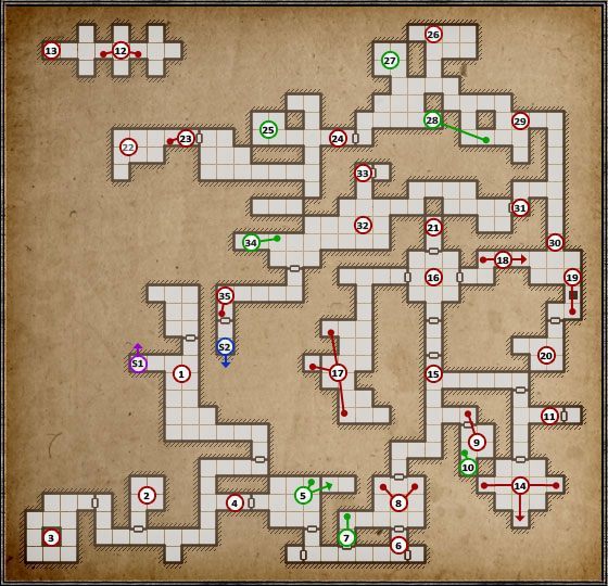 Drugi poziom zaczyna pokazywać, czym naprawdę jest przeprawa przez Grimrock - Poziom 2 - Old Tunnels (Stare Tunele) | Opis przejścia | Dragon Age II - Legend of Grimrock - poradnik do gry