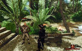 Marcos [#1] - żołnierz stojący w porcie przed świątynią może nauczyć Cię, jak być większym twardzielem - Zatoka Marakajów | Trenerzy | Risen 2 Mroczne Wody - Risen 2: Mroczne wody - poradnik do gry