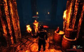 Mercutio [#1] - magazynier ze świątyni na nabrzeżu zgodzi się na handel jedynie pod warunkiem, że wypełnisz dla niego misję Beczki z wraku statku - Zatoka Marakajów | Handlarze | Risen 2 Mroczne Wody - Risen 2: Mroczne wody - poradnik do gry