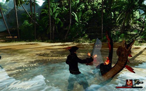 Ogniste ptaki najwidoczniej nie potrafią pływać. - Skarb na wybrzeżu piratów | Zadania - Zatoka Marakajów | Risen 2 Mroczne Wody - Risen 2: Mroczne wody - poradnik do gry