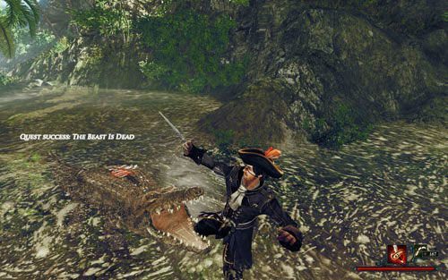 Od czasów kapitana Haka żaden pirat nie przepada za aligatorami. - Bestia nie żyje | Zadania - Zatoka Marakajów | Risen 2 Mroczne Wody - Risen 2: Mroczne wody - poradnik do gry