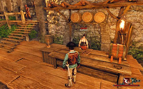 Piękna karczmarka chętnie Ci pomoże... za odpowiednią cenę. - Kilka beczek wody... | Zadania - Wybrzeże Ostrzy | Risen 2 Mroczne Wody - Risen 2: Mroczne wody - poradnik do gry