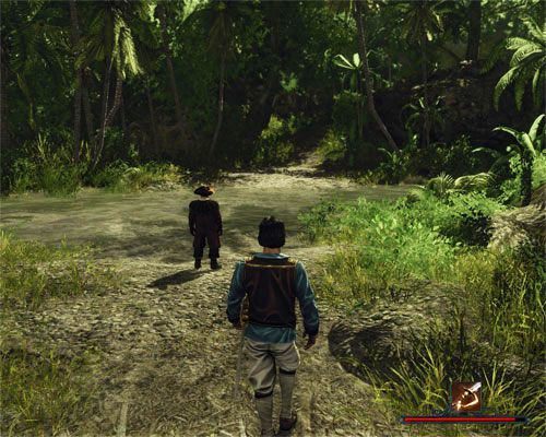 Przejście na drugą stronę rzeki wieńczy wyprawę do wioski Shaganumbi. - Przez rzekę | Zadania - Wybrzeże Ostrzy - Risen 2: Mroczne wody - poradnik do gry