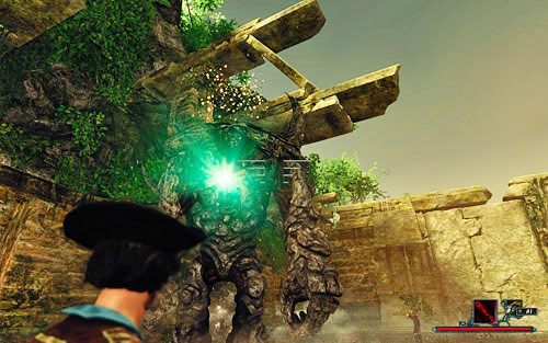 Aby zabić potwora, należy trafić go w otwór pośrodku tułowia - to jego czuły punkt. - Tytan ziemi | Zadania - Wybrzeże Ostrzy | Risen 2 Mroczne Wody - Risen 2: Mroczne wody - poradnik do gry