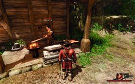 Cooper [#4] - kowal z miasta posiada całkiem spory asortyment broni białej - od małych sztyletów aż po potężne szpady i szable - Wybrzeże ostrzy | Handlarze | Risen 2 Mroczne Wody - Risen 2: Mroczne wody - poradnik do gry