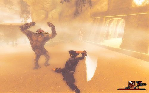 Małpę możesz pokonać samodzielnie lub razem z myśliwym. - Goryl Srebrnogrzywy nie żyje | Zadania - Wyspa Umarłych | Risen 2 Mroczne Wody - Risen 2: Mroczne wody - poradnik do gry