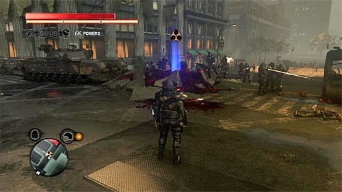 Legowisko możesz odnaleźć na środku ulicy, niedaleko wody - Czerwona strefa (Red Zone) (2) | Sekrety w Prototype 2 - Prototype 2 - poradnik do gry