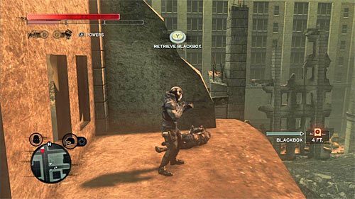 Ciało możesz odnaleźć na jednym z niewielkich balkoników w ruinach - Czerwona strefa (Red Zone) (1) | Sekrety w Prototype 2 - Prototype 2 - poradnik do gry