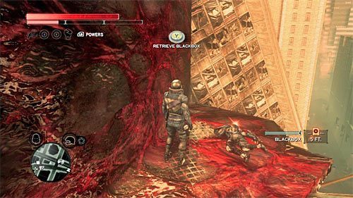 Ciało możesz odnaleźć na czerwonej półce - Czerwona strefa (Red Zone) (1) | Sekrety w Prototype 2 - Prototype 2 - poradnik do gry