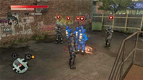 Oddział możesz odnaleźć w alejce pomiędzy budynkami - Zielona strefa (Green Zone) (2) | Sekrety w Prototype 2 - Prototype 2 - poradnik do gry