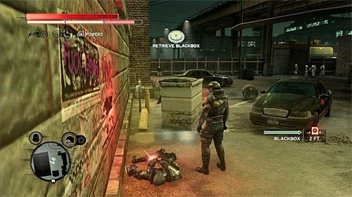 Ciało możesz odnaleźć na ziemi, tuż przy parkingu - Zielona strefa (Green Zone) (1) | Sekrety w Prototype 2 - Prototype 2 - poradnik do gry