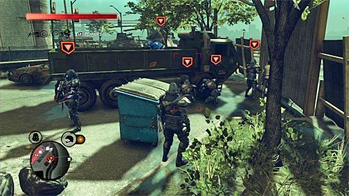 Oddział możesz odnaleźć na niewielkim placu, niedaleko ulicy - Żółta strefa (Yellow Zone) | Sekrety w Prototype 2 - Prototype 2 - poradnik do gry