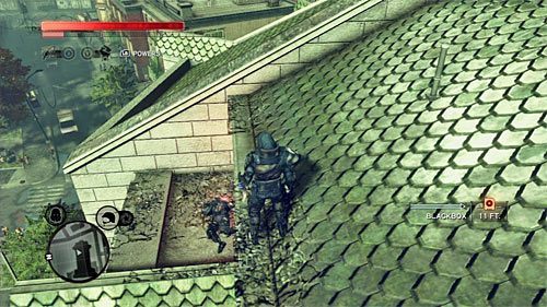 Ciało możesz odnaleźć na jednym z balkoników budynku kościoła - Żółta strefa (Yellow Zone) | Sekrety w Prototype 2 - Prototype 2 - poradnik do gry