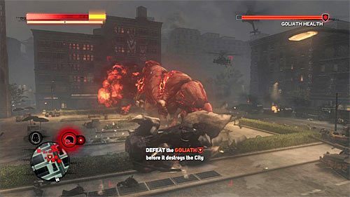 Ja polecam wybrać taktykę polegającą na namierzeniu konkretnych części ciała goliata, a więc bardzo zbliżoną do poprzedniego spotkania z goliatem, które miało miejsce w trakcie rozgrywania 21 głównej misji gry (Fall from Grace) - 12 - Operation - Clockwork (2) | Misje Blacknet w Prototype 2 - Prototype 2 - poradnik do gry